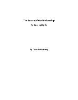 The Future of Odd Fellowship (2012) &ndash; by Dave Rosenberg