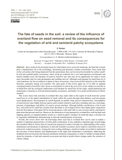 The fate of seeds in the soil: a review of the influence of overland