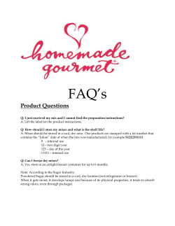 FAQ`s - Homemade Gourmet
