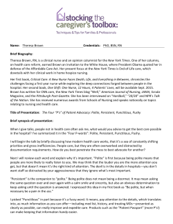 Theresa Brown, RN, is a clinical nurse and an opinion columnist