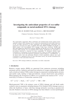 Investigating the antioxidant properties of oxo