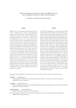 Past Environmental Proxies from the Middle Stone Age at Sibudu
