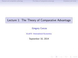 The Theory of Comparative Advantage - Gregory Corcos