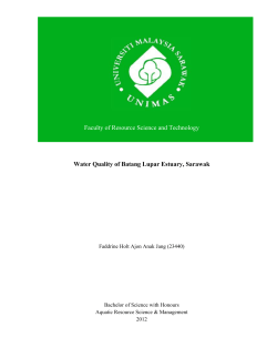 Faculty of Resource Science and Technology Water