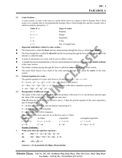 parabola - einstein classes