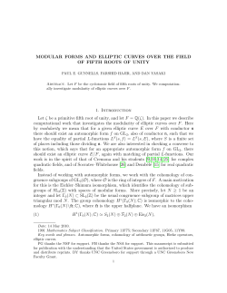 MODULAR FORMS AND ELLIPTIC CURVES OVER