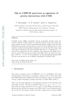 Dip in UHECR spectrum as signature of proton interaction with CMB