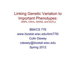 Linking Genetic Variation to Important Phenotypes: