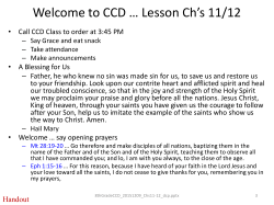 CCD Confirmation Class - All Saints Catholic Parish