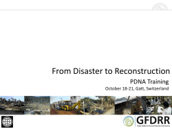 From Disaster to Reconstruction