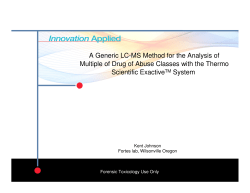 A Generic LC-MS Method for the Analysis of
