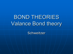 BOND THEORIES Valance Bond theory