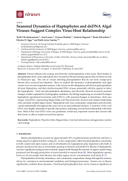 Seasonal Dynamics of Haptophytes and dsDNA Algal Viruses