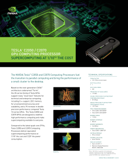 TESLA&trade; C2050 / C2070 GPU ComPUTinG ProCESSor