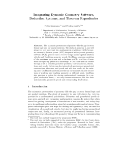 Integrating Dynamic Geometry Software, Deduction Systems, and