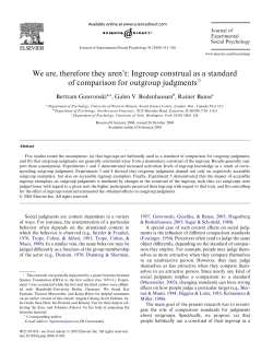Ingroup construal as a standard of comparison for outgroup judgments