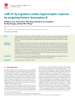 miR-21-3p Regulates Cardiac Hypertrophic Response by Targeting