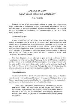 SAINT LOUIS MARIE DE MONTFORT