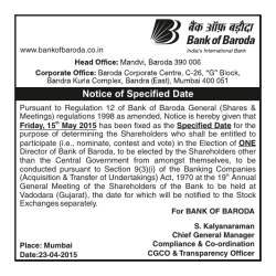 Notice of Specified Date