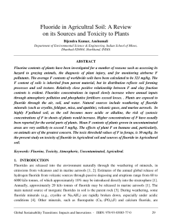 Fluoride in Agricultral Soil: A Review on its Sources and Toxicity to