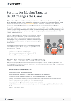 Security for Moving Targets: BYOD Changes the Game