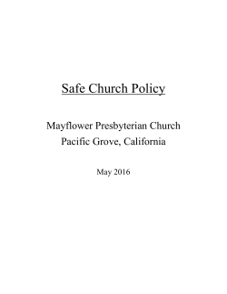 Safe Church Policy - Mayflower Presbyterian Church