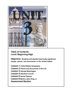 Table of Contents Level: Beginning High Assessment Section