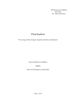Punctuation - Carlos Palanca Awards