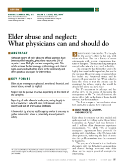 Elder abuse and neglect: What physicians can and should do
