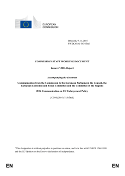 Kosovo Report 2016 - European Commission