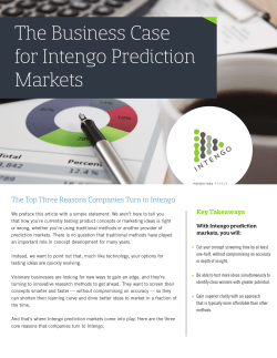 DOWNLOAD A Business Case for Prediction Markets