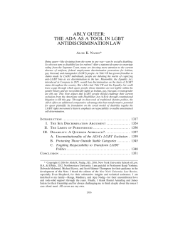 ably queer: the ada as a tool in lgbt antidiscrimination law
