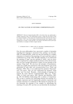 ON THE NATURE OF REVERSE COMPOSITIONALITY Over the