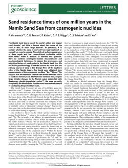 Sand residence times of one million years in the Namib Sand