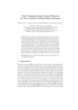 Crisis Mapping during Natural Disasters via Text Analysis of Social