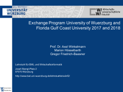 Exchange Program University of Wuerzburg and Florida Gulf Coast
