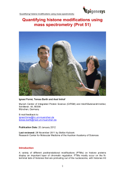 Quantifying histone modifications using mass spectrometry (Prot 51)