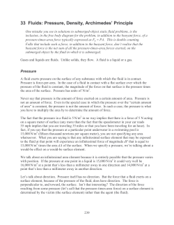 1-33 Fluids: Pressure, Density, Archimedes` Principle