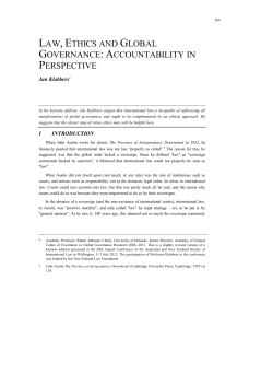 LAW, ETHICS AND GLOBAL GOVERNANCE: ACCOUNTABILITY IN
