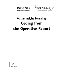 Coding from the Operative Report