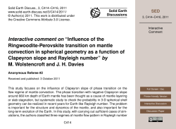 Interactive comment on “Influence of the Ringwoodite