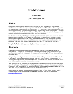 Pre-Mortems