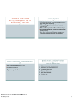 An Overview of Multinational Financial Management 1