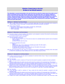the general conditions of access and use