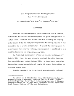 Snow Management Practices for Trapping Snow in a Prairie