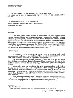 INVESTIGATIONS ON ORGANOLEAD COMPOUNDS V*. LEAD