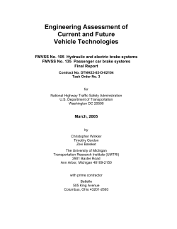 FMVSS No. 105 Hydraulic and electric brake systems