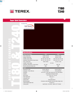 Terex T180 Specifications - One Source Equipment Rentals