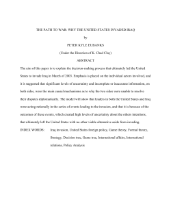 THE PATH TO WAR: WHY THE UNITED STATES INVADED IRAQ