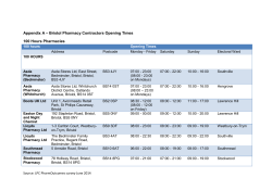 Appendix A &ndash; Bristol Pharmacy Contractors Opening Times 100